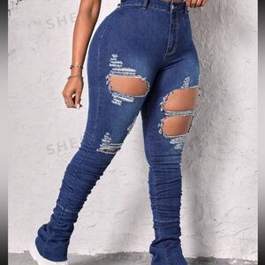 Plus size , high waisted jeans *NEVER WORN* I ordered a few days ago .